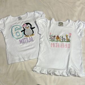 Custom Matilda embroidered 6th bday T-Shirts EUC